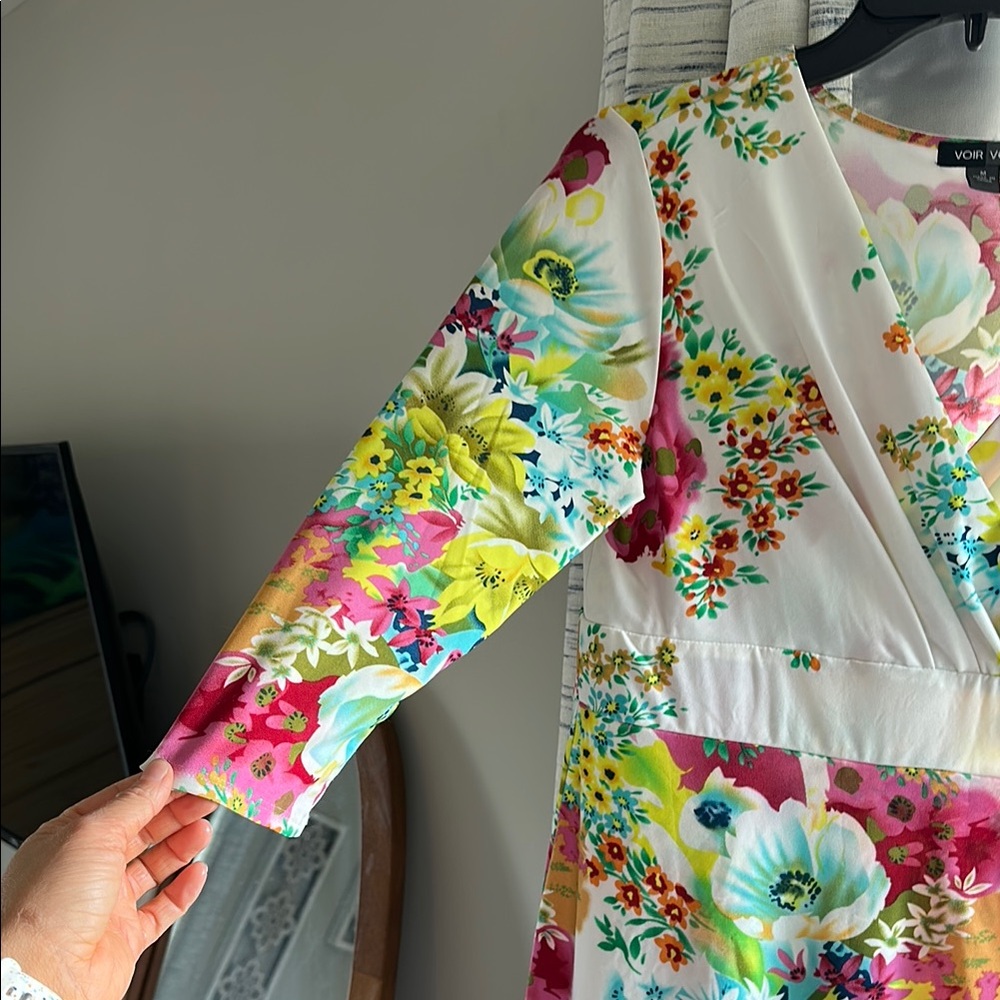 Floral Multicolor Wrap Dress - Picture 3 of 5